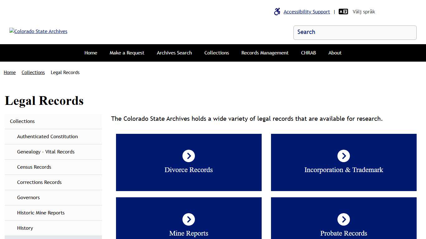 Legal Records Colorado State Archives